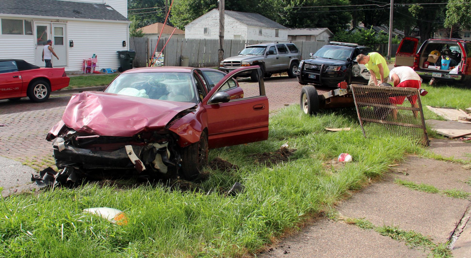 car theft, robbery and crash